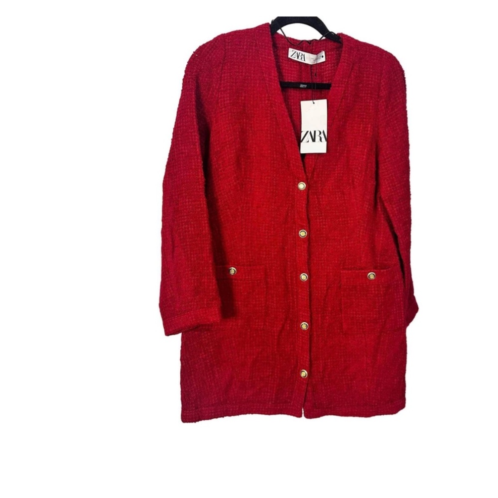 Red ZARA Tweed Dress